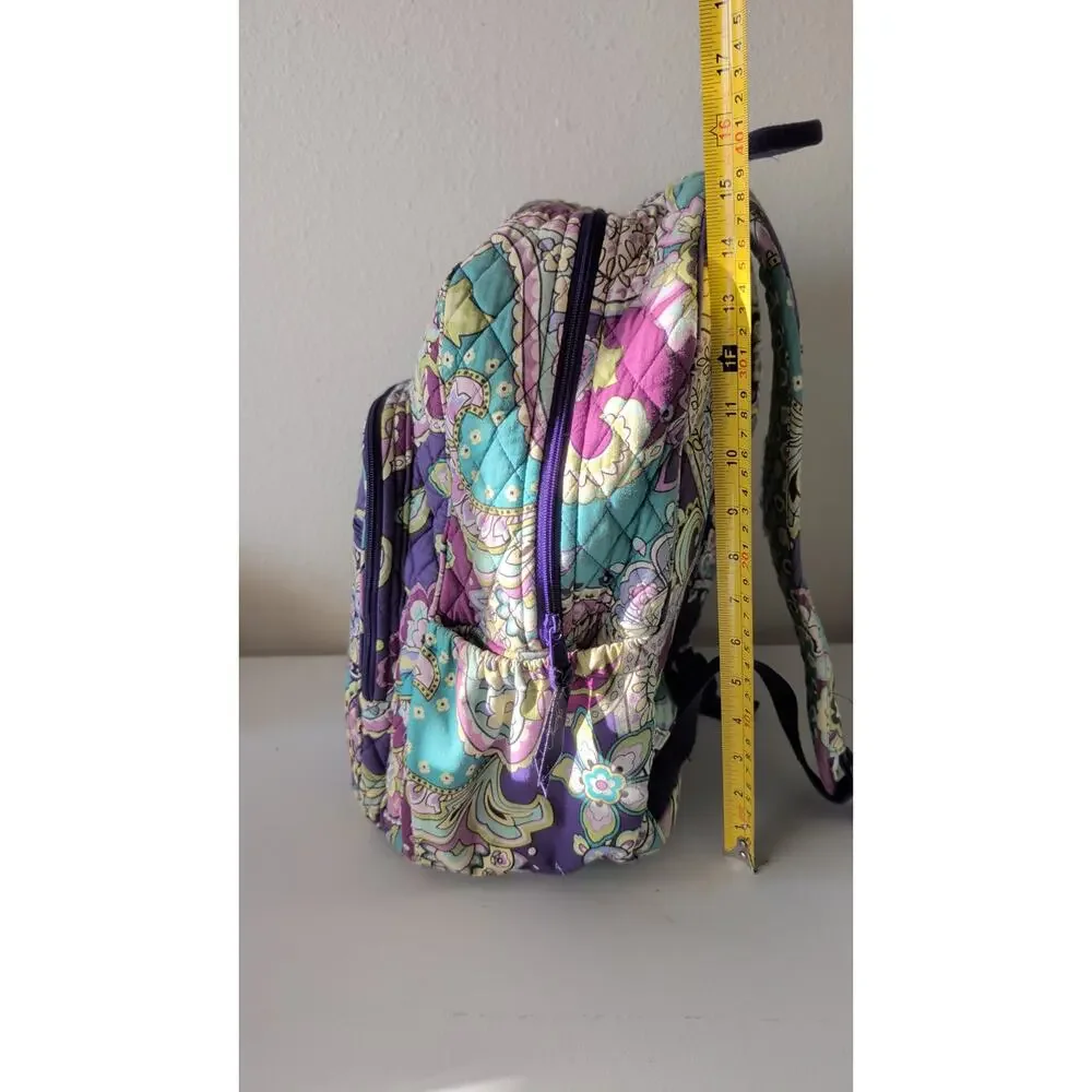 Vera Bradley Campus Backpack Heather Purple Paisley quilted Bookbag school